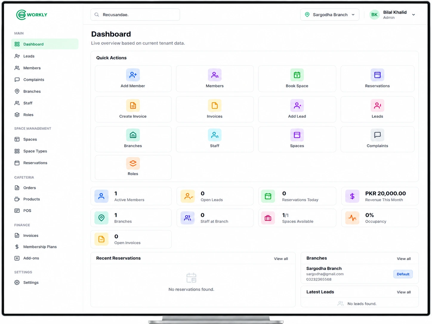 CoWorkly realtime dashboard preview