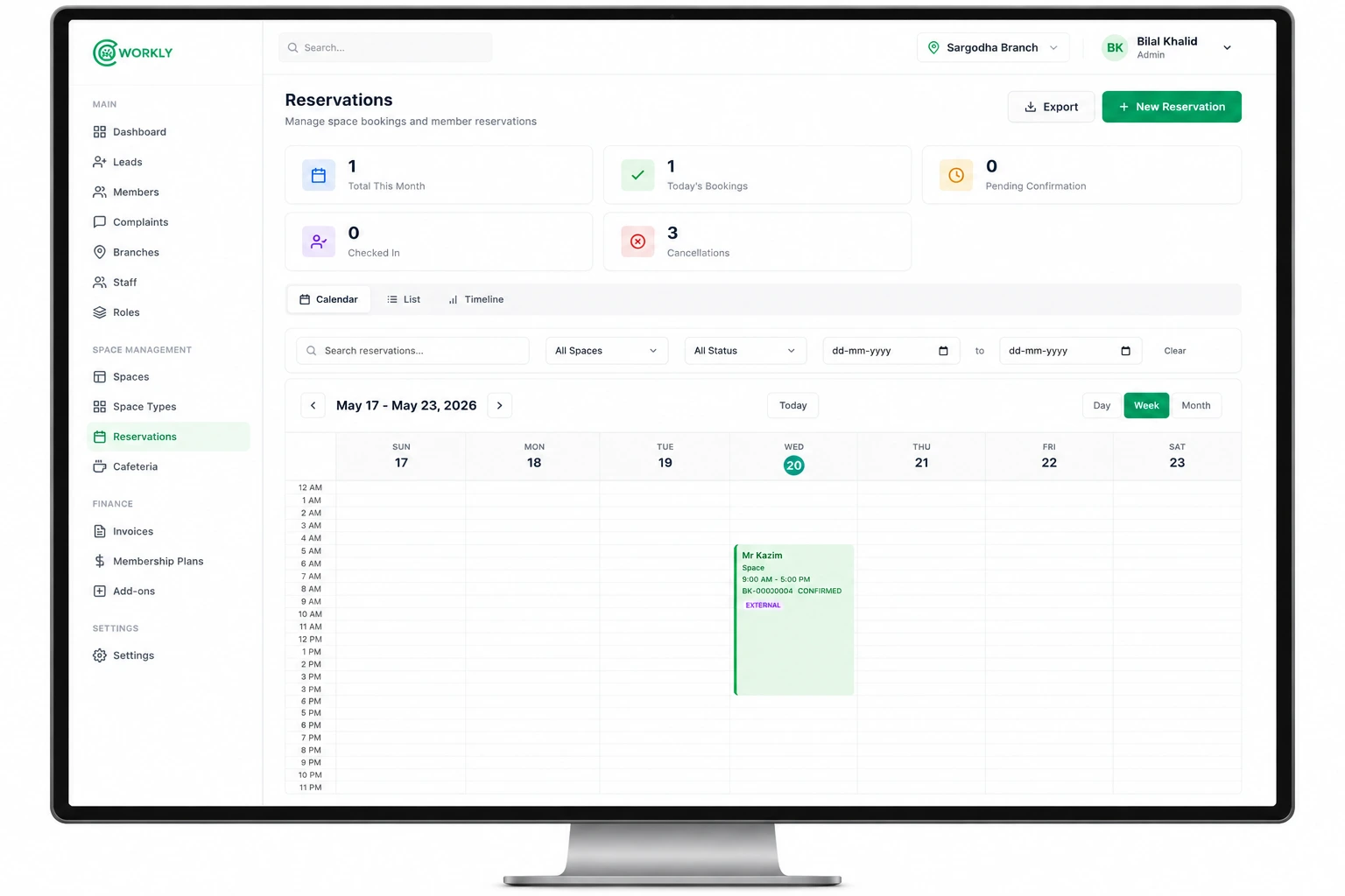 CoWorkly reservations and booking preview